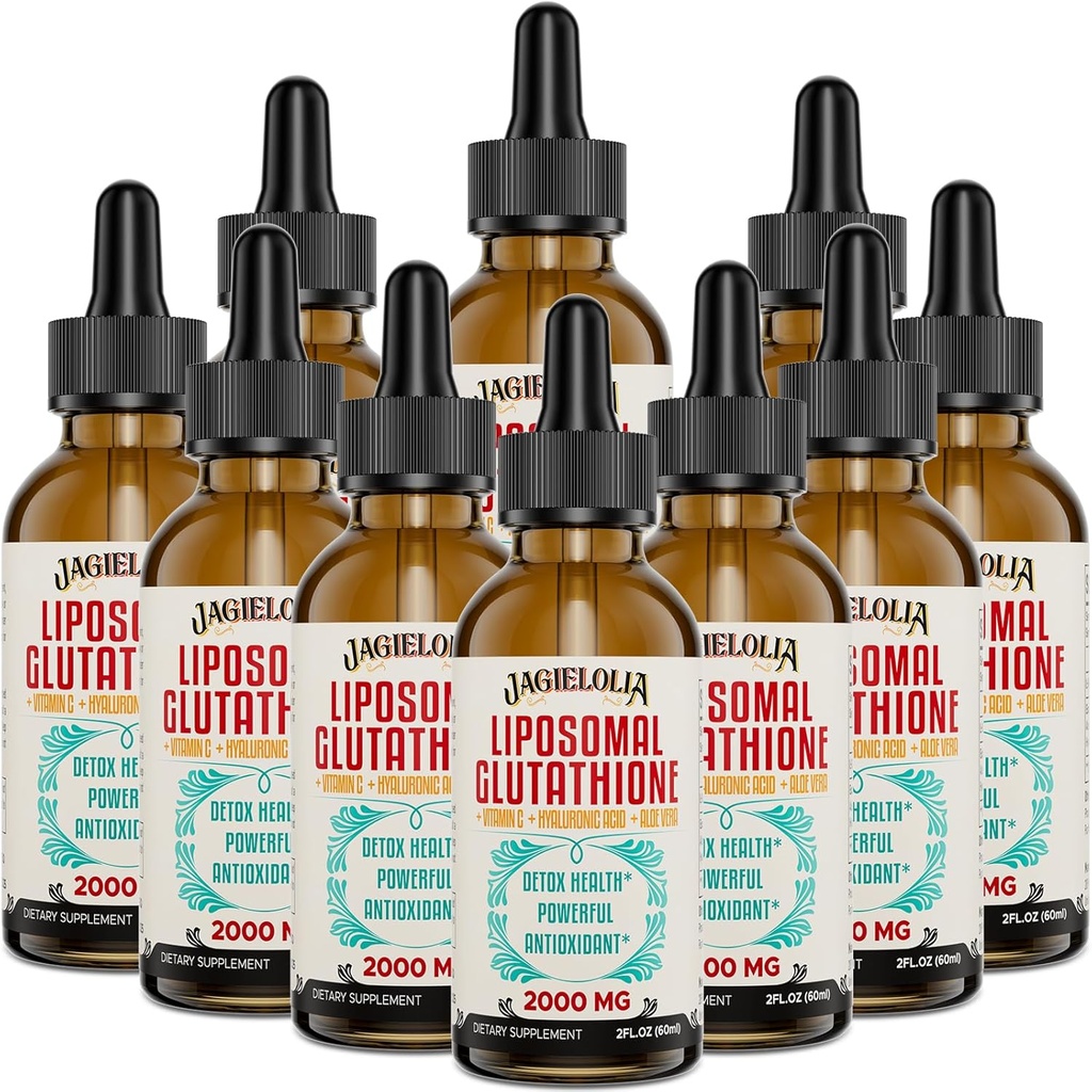 Liposomal Glutathione Liquid 2000MG – Συμπλήρωμα Αντιοξειδωτικής Αποτοξίνωσης για γυναίκες & άνδρες, Άμυνα γήρανσης, Λειτουργία ήπατος & Ενέργεια, με Υαλουρονικό οξύ + Αλόη Βέρα + Βιταμίνη C, Φυσικό & Vegan, 20 FL.OZ