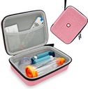 Hard Inhaler Spacer περίπτωση για παιδιά και ενήλικες, περίπτωση Asthma Inhaler με Mesh Pocket για την ιατρική και άλλα αξεσουάρ, ροζ (Bag Only)
