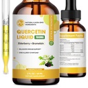 Quercetin Liquid Drops - Quercetin Συμπληρώματα 700mg - 4X Ισχυρότερο από χάπια & κάψουλες - 5 σε 1 Quercetin με Bromelain Elderberry Βιταμίνη για Ανοσία Υγεία Αναπνευστική Υγεία Φροντίδα του δέρματος - 2 Fl Oz