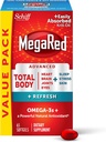 MegaRed Omega-3 Blend Total Body + Refresh 500mg Softgels, (65 Count in a Bottle), Εύκολα απορροφηθεί Krll Oil, για να υποστηρίξει την καρδιά σας, αρθρώσεις, εγκέφαλος & μάτια