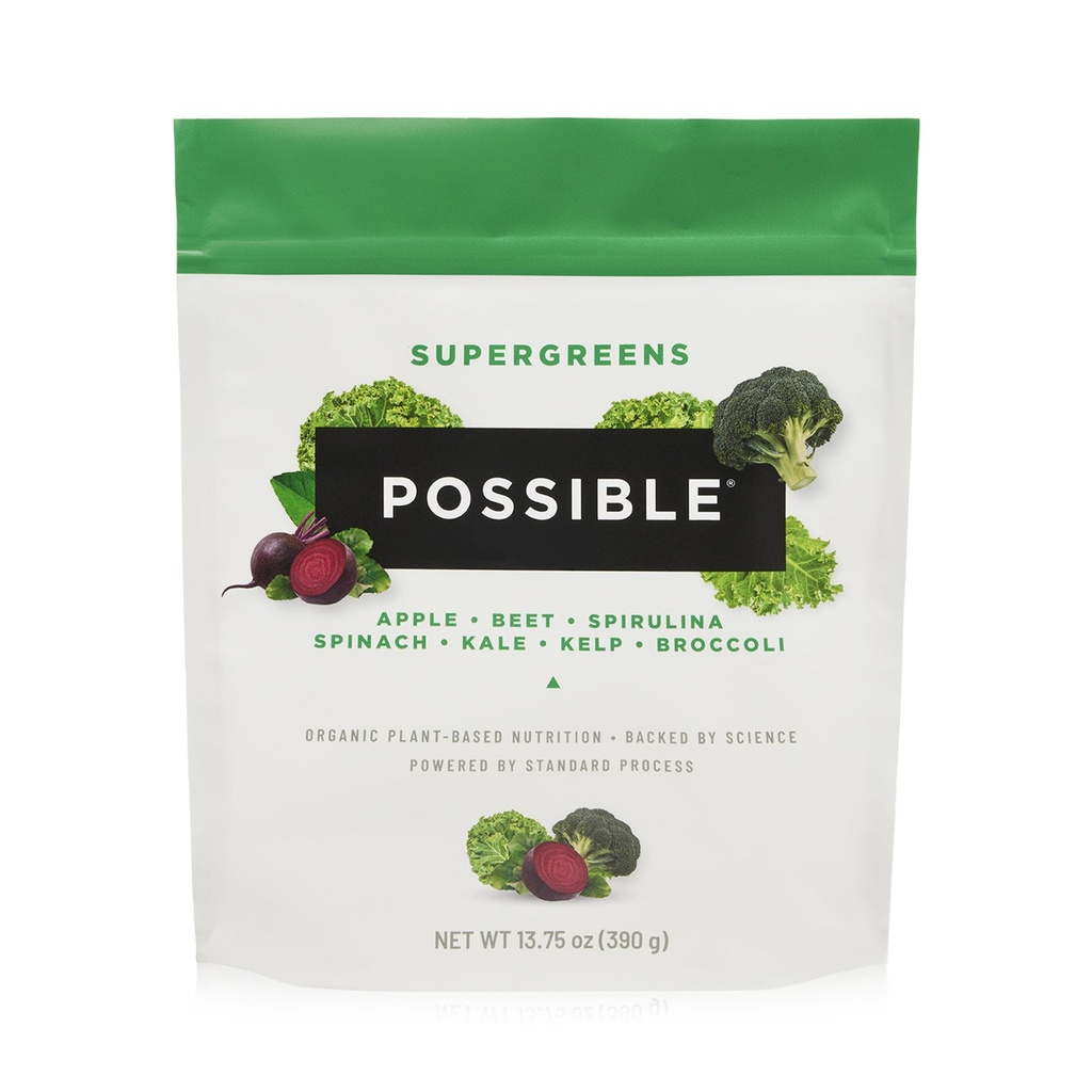 SuperGreens - Superfoods Powder Mix με 23 ολόκληρα συστατικά τροφίμων - Vegan, Organic, Plant-based Wellness - Χωρίς γλουτένη, USDA Organic - Clean Label - 1 Τσάντα, 30 Services