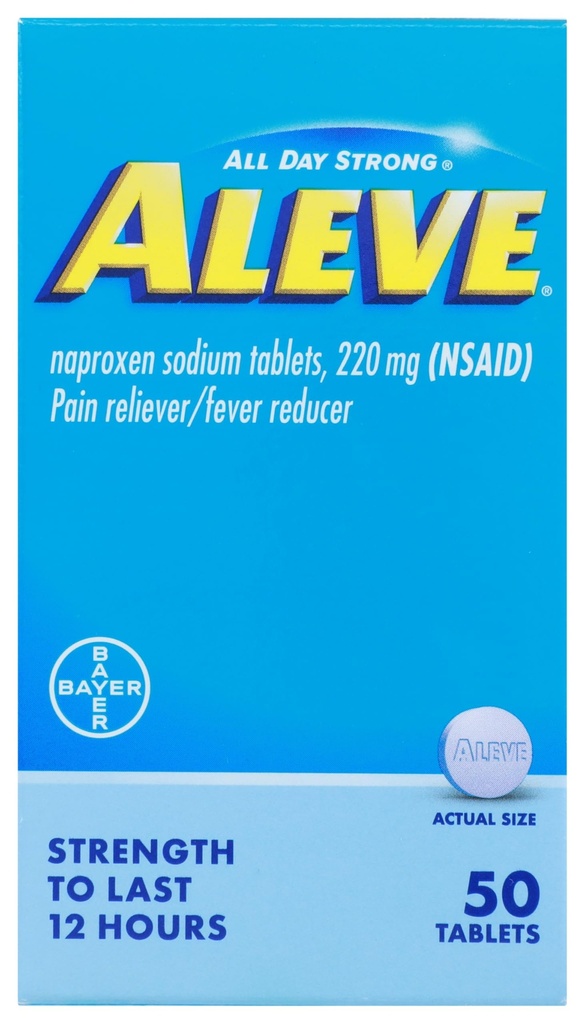 Aleve, Pain Reliever/ Fever Reducer 220 mg δισκία, 50 Count