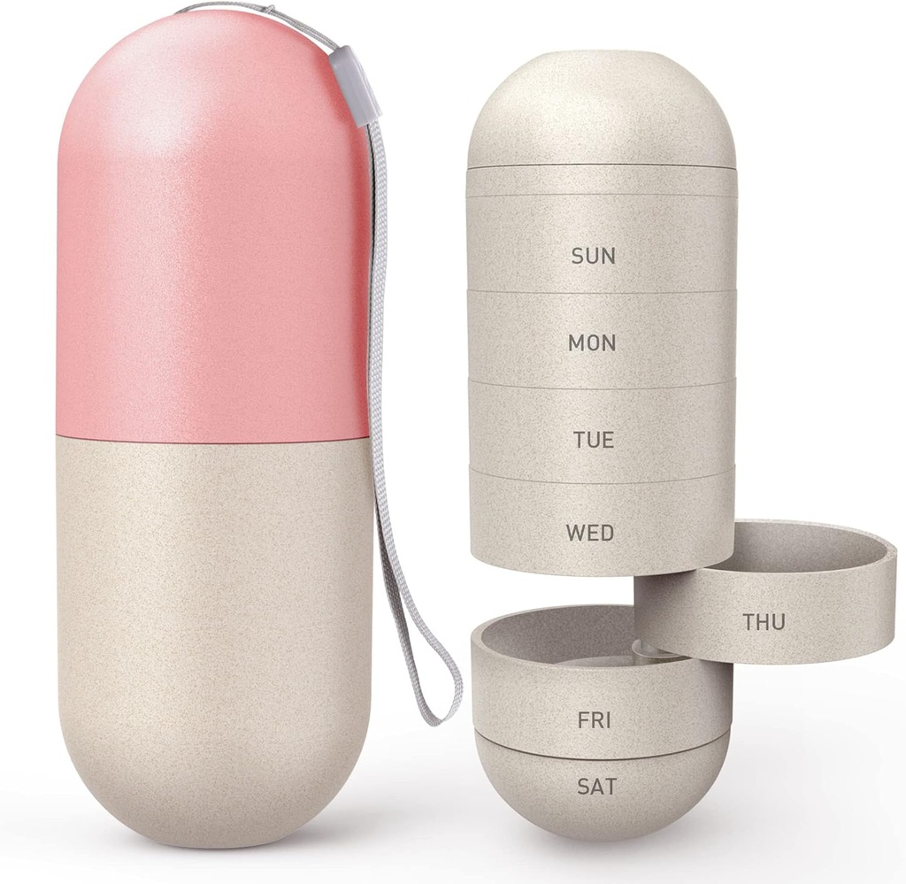 Zannaki Αναβάθμιση Μεγάλο Διαμέρισμα Ίνες Υγρασία Απόδειξη Χαριτωμένο Εβδομαδιαία Διοργανωτής Χάπια, Laser Γλυπτά Σημάδια, BPA Δωρεάν Ταξίδι Πεζοπορία 7 Day Pill Box Υπόθεση να Hold χάπια, Vitamins, Fish Oil, Συμπληρωματικά