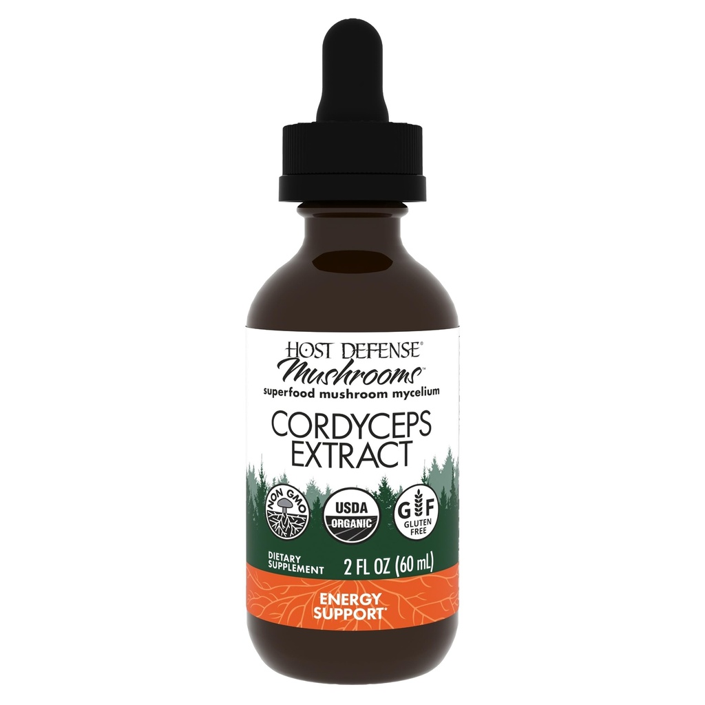 Host Defense Cordyceps Extract - Immune & Energy Support Supplement - Συμπλήρωμα για την υγεία των νεφρών με Cordyceps - Fitness Support to Aid Oxygen Uptake - 2 fl oz (60 Services)*
