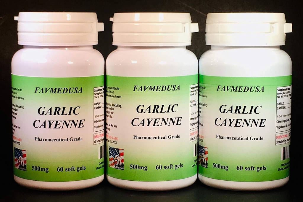 Σκόρδο Cayenne, Made in USA - 180 (3x60) softgels