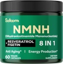 8in1 NMNH - NMN συμπλήρωμα Εναλλακτική - NAD συμπλήρωμα για την υποστήριξη NAD επίπεδα Προστέθηκε Fisetin, ρεσβερατρόλη, Quercetin, Turmeric, βερβερίνη, βιταμίνη D3 & C - 60 Μέτρα για 30 ημέρες