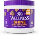 Wellness Barkin' Bacon Γεμάτο μαλακό δέρμα & παλτό συμπληρώματα για σκύλους, 90 Count