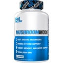 Evlution Vegan Organic Mushroom Supplement Capsules - Organic Lions Mane Mushroom Capsules with Cordyceps and Reishi Blend - Nootropics Brain Support Supplement for Focus and Energy - 30 Servings