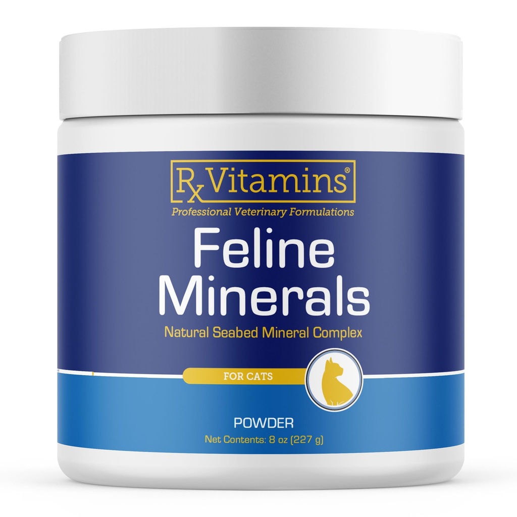 Rx Vitamins Feline Minerals - Ταυρίνη για την υγεία της καρδιάς της γάτας - Ασβέστιο για το κοινό συμπλήρωμα - Ανοσοποιητική υποστήριξη για γάτες με μαγνήσιο & κάλιο - Συμπλήρωμα δέρματος και παλτό - 8oz