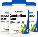 Nutricost Dandelion Root 525mg, 180 κάψουλες (3 φιάλες) - 1575mg σερβιρίσματος, μη ΓΤΟ, Χωρίς γλουτένη