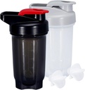 Shaker Bottle Protein Shakes Cup 10 Ounce Shaker Bottle with Whisk Balls, Protein Shake Bottle Set for Protein Mixes,Shakers for Protein Shakes, Shaker Cup, Protein Shaker, Black+Grey, 2PCS
