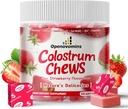Bovine Colostrum Soft Chews Supplement with probiotics for Gut Health, Bloating, Immune Support, Skin, Hair Growth and Beauty - Strawberry Flavor (60 Servings)