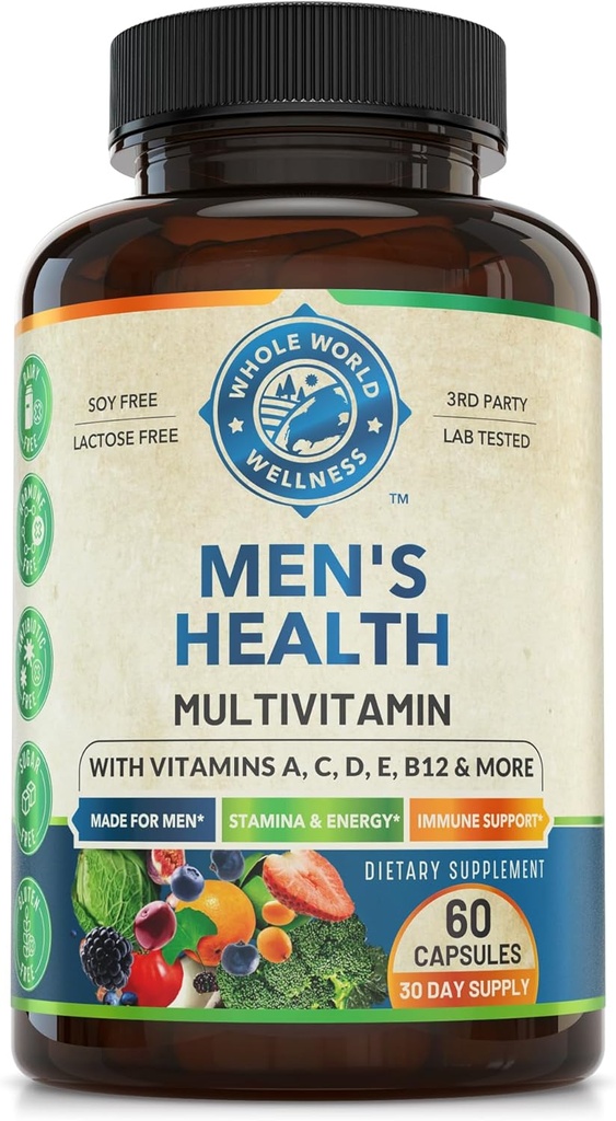 Mens Daily Multivitamin Multimineral συμπλήρωμα για την ενέργεια, Focus, Stamina & Performance. Φτιαγμένο για Άντρες με 30+ θρεπτικά συστατικά, Φρούτα & Ενέργεια Blend. Ανδρικές Βιταμίνες 60 Κάψουλες, Κατασκευασμένες στις ΗΠΑ.