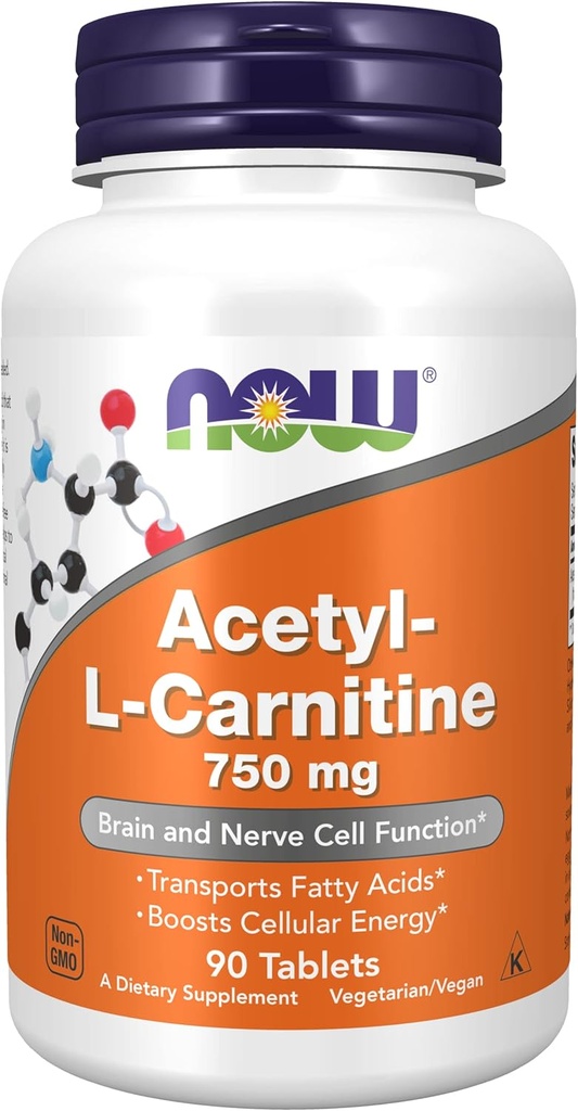 NOW Τρόφιμα Acetyl- L- Καρνιτίνη 750 mg - 90 δισκία
