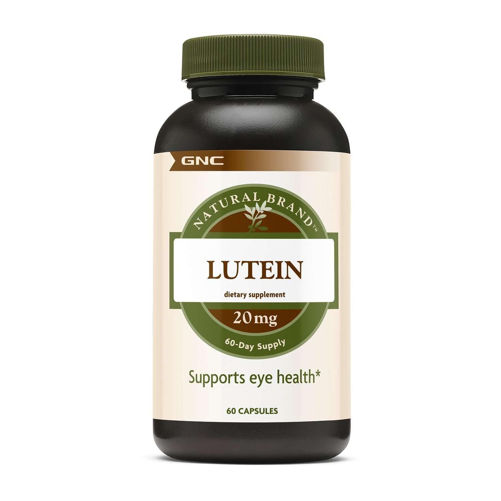 GNC Natural Brand Lutein 20mg, Υποστηρίζει την υγεία των ματιών, 60 κάψουλες