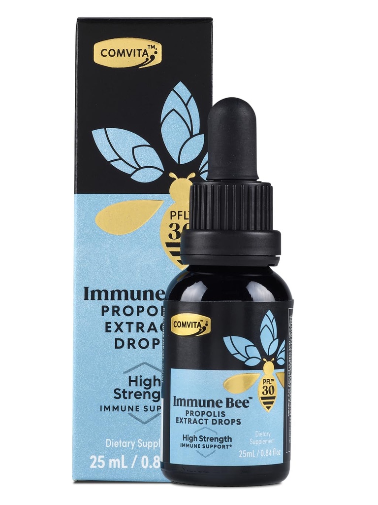 Comvita Extra Strength Bee Propolis Extract - Φυσική ανοσοποιητική υποστήριξη, σταγόνες για στοματική υγεία, υγρό πρόπολης, βοηθά στο λαιμό, χωρίς αλκοόλ - PFL 30, 0.8 fl oz γυάλινη φιάλη