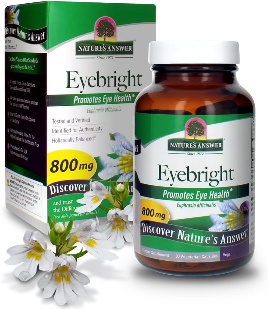 Nature's Answer Eyebright Herb Capsule Supplement, 90-Count | Supports Healthy Eyes & Vision | Promotes Respiratory Function