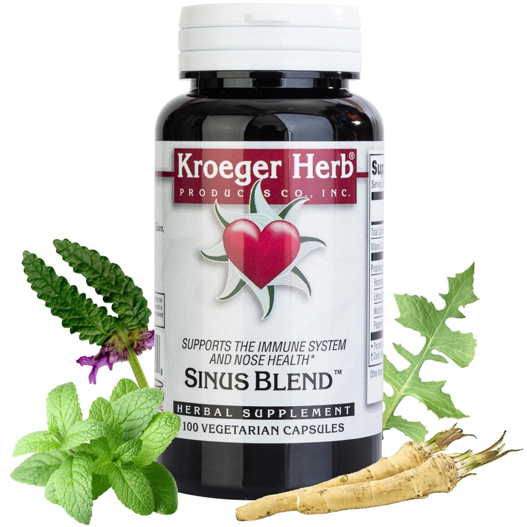Kroeger Herb Products, Sinus Blend, All Natural Sinus Support for Adults, Congestion Relief and Sinus Pressure Relief, Blocks or Suppresses Histamin, Non-GMO, No Preservatives, Made in USA