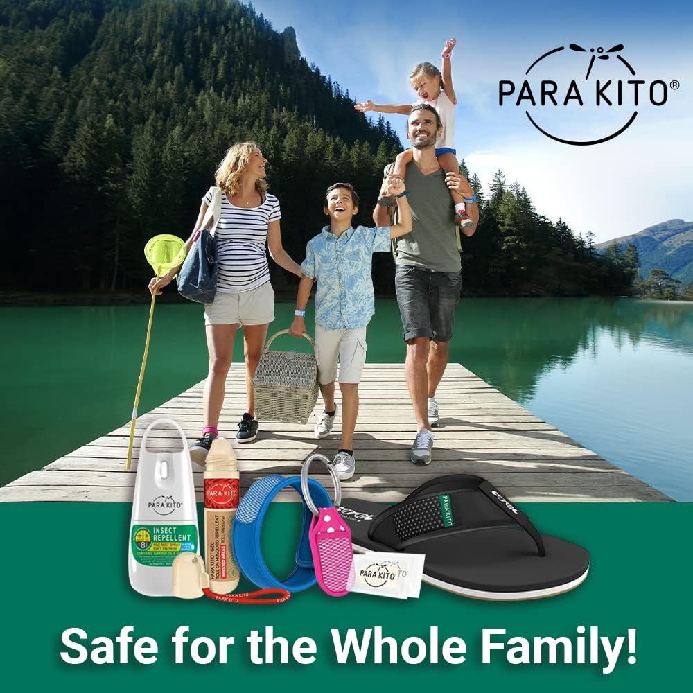 Para'Kito Mosquito Bonus Pack - 2 Mosquito Wristbands | 2 Refills (Black + White) + Insect Repellent Spray
