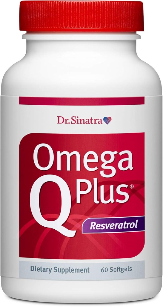 Δρ Sinatra Omega Q Plus Resveratrol - Omega-3 συμπλήρωμα με CoQ10 και Resveratrol - Προάγει την πλήρη καρδιά και την υγεία ολόκληρου του σώματος για να σας βοηθήσει να γεράσετε καλά (60 softgels)