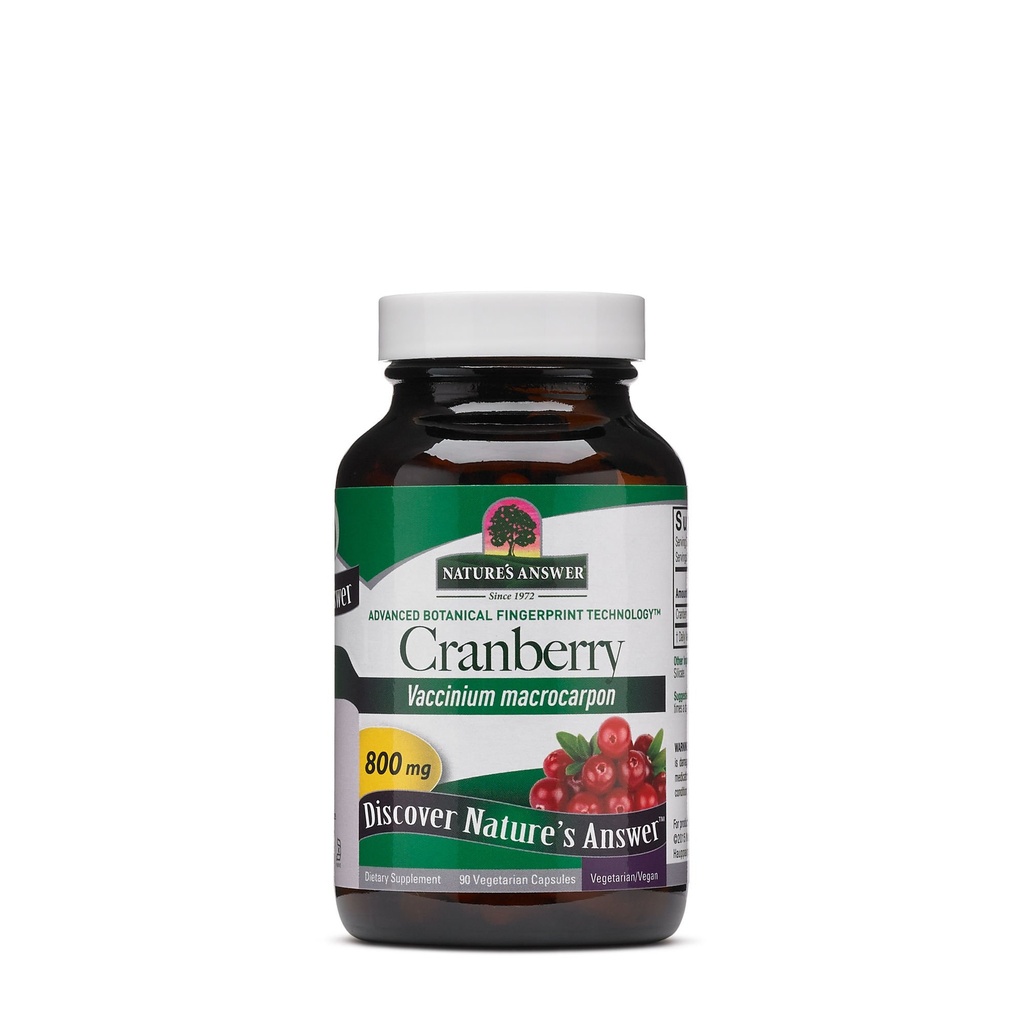 Nature's Answer Cranberry Fruit | Dietary Supplement | Supports Urinary Tract and Immune Systems | Vegetarian, Kosher Certified & Vegan | 90 Capsules | Single Count