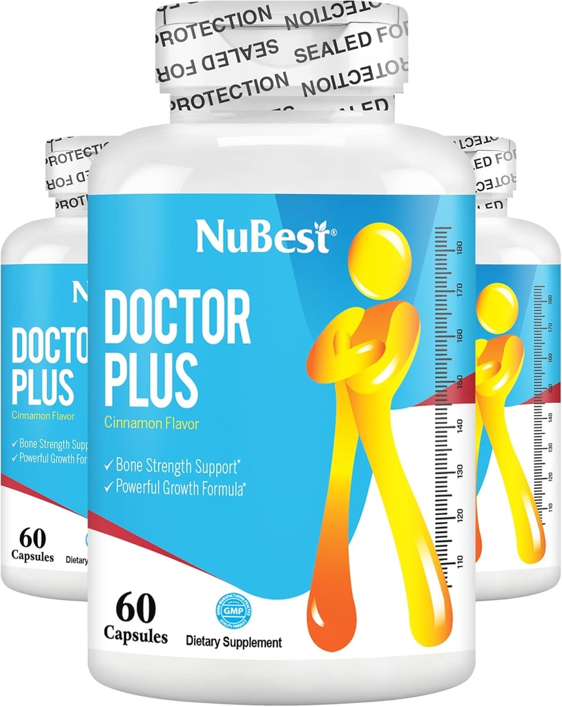 NuBest Doctor Plus - Ισχυρή φόρμουλα αντοχής οστών - Υποστηρίζει ισχυρή, υγιή οστά - Ανοσία & Ευεξία Υποστήριξη - για τα παιδιά (10+) και τους εφήβους - 3 Pack 