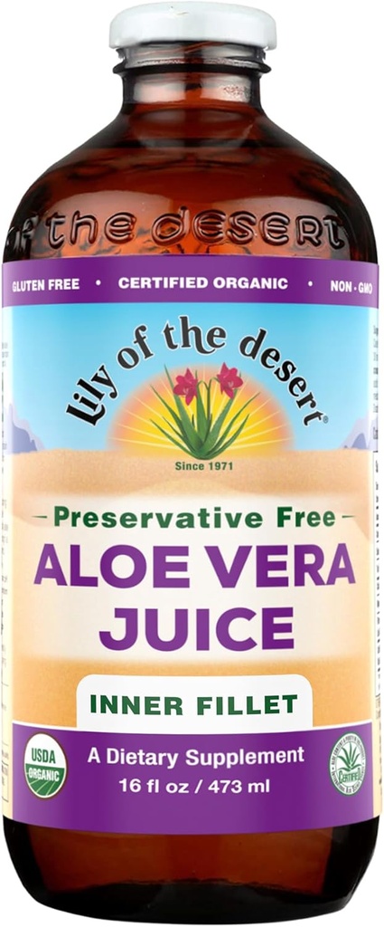 Lily of the Desert Aloe Vera Juice, συντηρητικό δωρεάν, εσωτερικό φιλέτο, 16 Fl oz