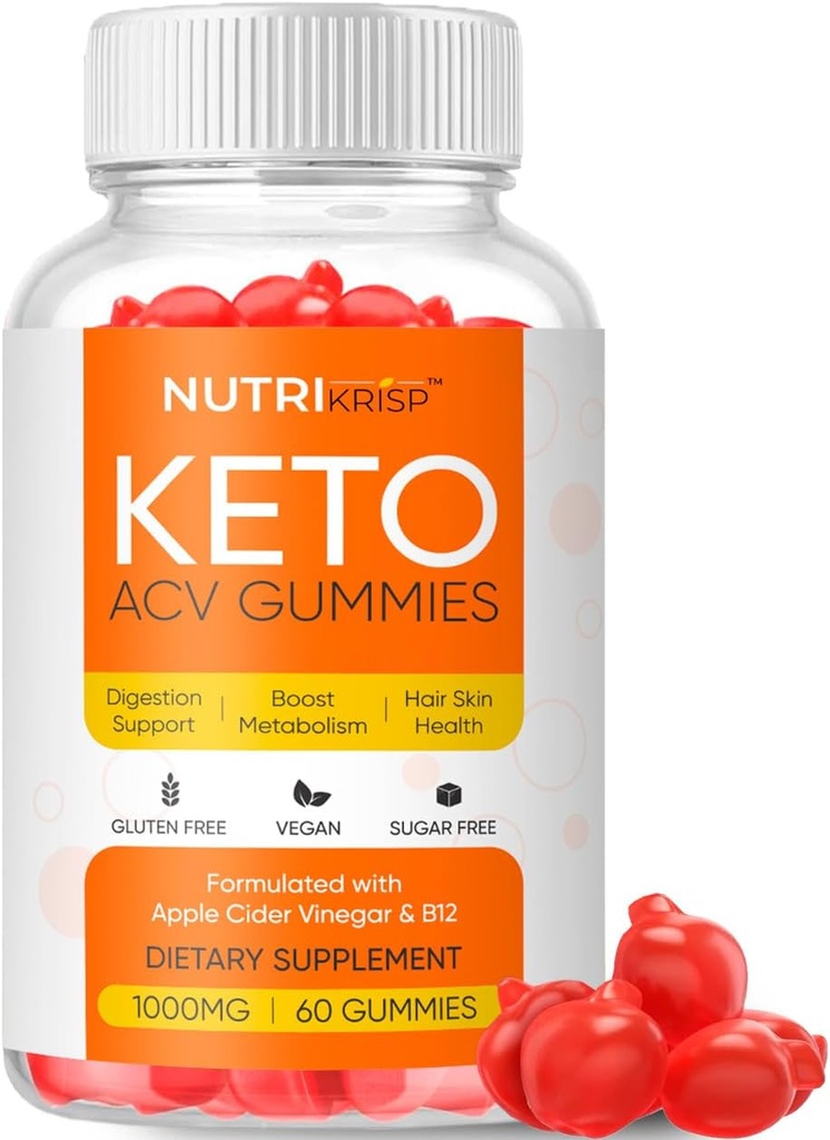 Keto ACV Gummies - Χωρίς ζάχαρη Γλουτένη-ελεύθερο συμπλήρωμα μηλίτη μηλίτη για άνδρες γυναίκες (1000MG)