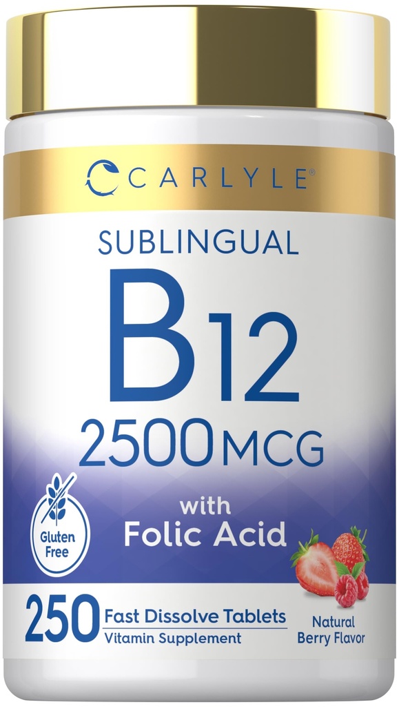Υπογλώσσια Carlyle Βιταμίνη B12 2500 mcg 