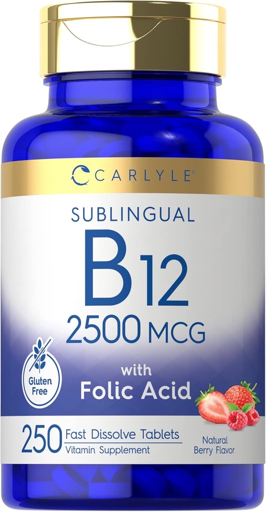 Υπογλώσσια Carlyle Βιταμίνη B12 2500 mcg 