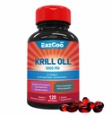 Έλαιο κριλ Ανταρκτικής 1000mg, συμπλήρωμα Ωμέγα 3, ΕΠΑ, DHA, φωσφολιπίδια και Ασταξανθίνη- 120 Softgels
