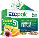 EZC Pak 5-Day Tapered Immune Support Booster - Συμπλήρωμα Υποστήριξης Ανοσοποιητικών Βιταμίνης, Echinacea, Zinc Vitamin C, Immune Boosters για Ενήλικες - Βιταμίνες Υποστήριξης Ανοσοποιητικών (Pack of 2)