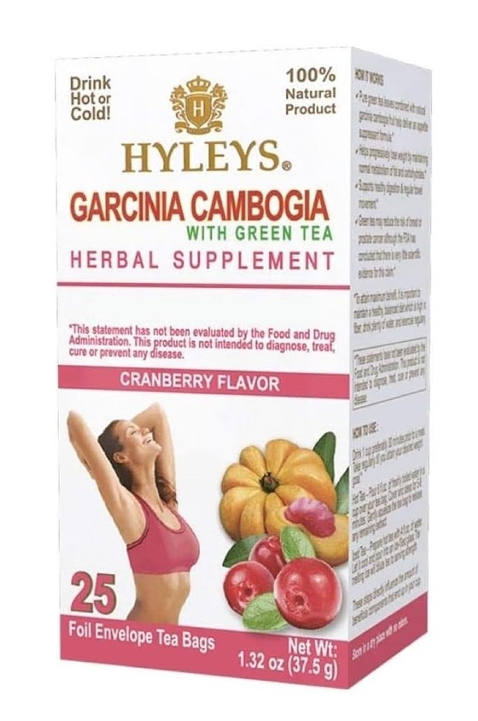 Τσάι Garcinia Cambogia Πράσινο Τσάι Cranberry Γεύση - 25 Τσάντες Τσάι (6 Συσκευασία - 150 Τσάι Σύνολο Τσάι)