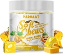 Iron Soft Chew Supplement with Vitamin C | Pineapple Flavored | Gluten Free | Iron Supplement for Women Men and Kids | 60 Count | 2 Month Supply