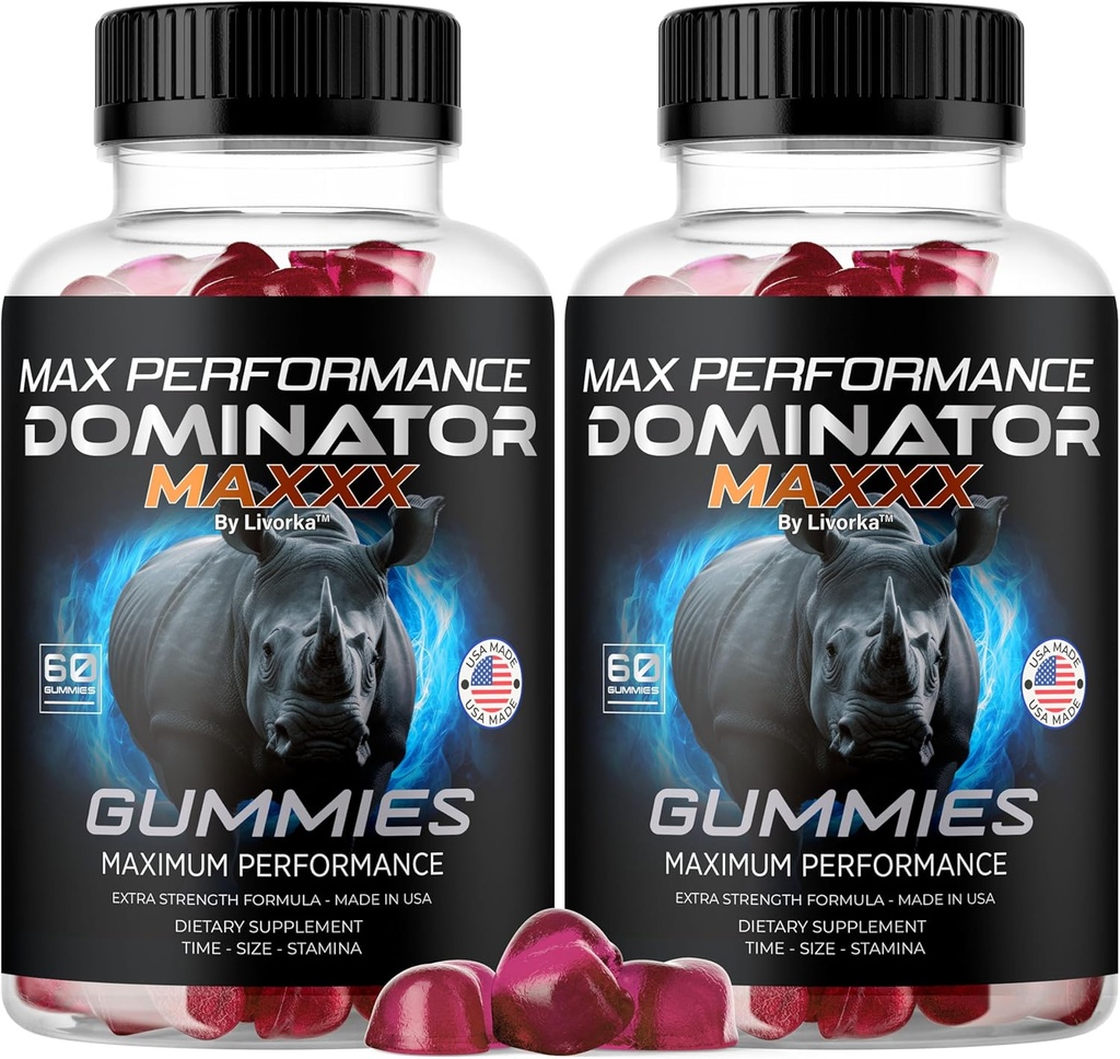 (2 πακέτο) Dominator Maxx Gummies για τους άνδρες - Dominator Maxxx Φυσική καθημερινή διατροφή Υποστήριξη Premium Advanced Formula Multivitamin Χάπια για τη συνολική υγεία & ευεξία, 120 Gummies για 2 μήνες