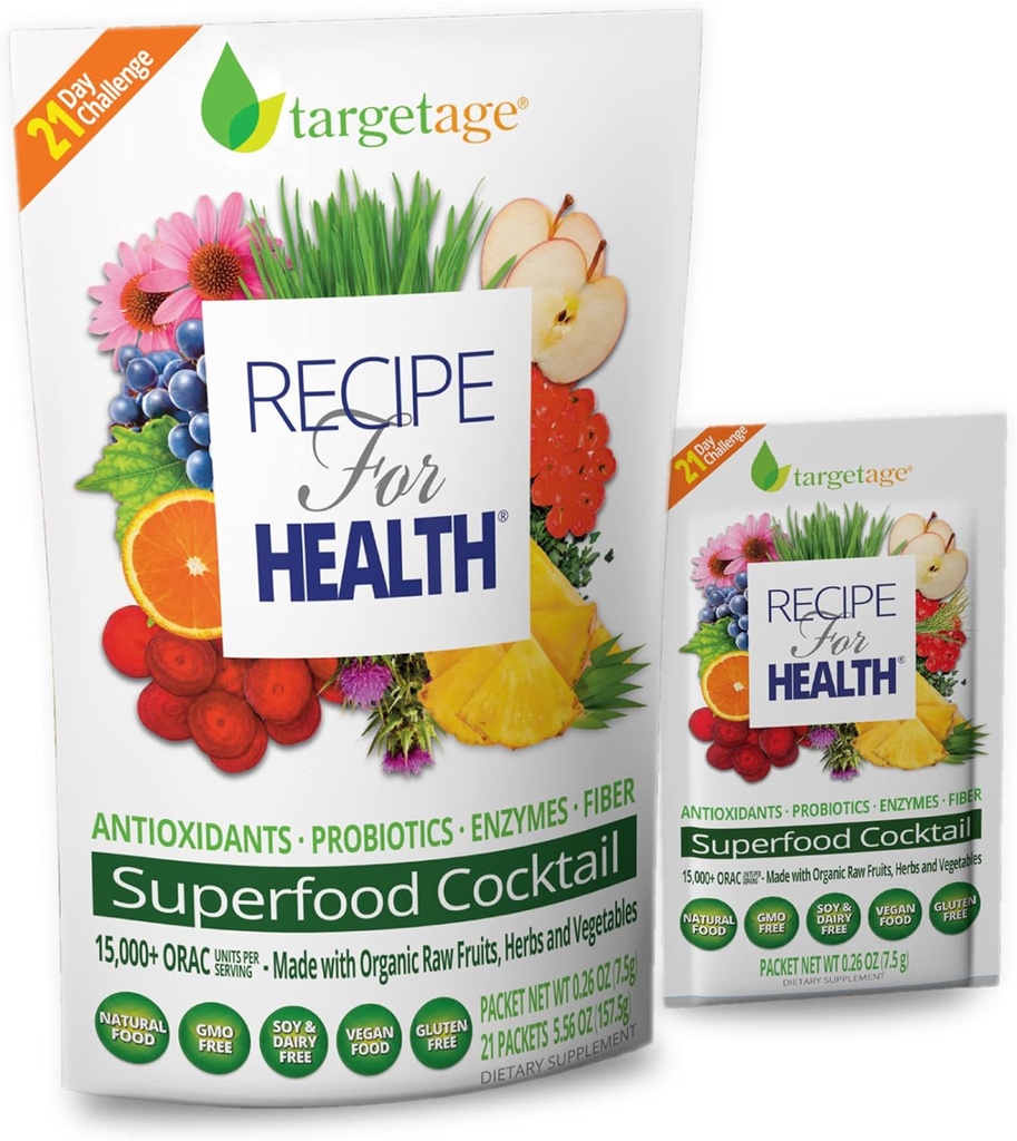 Targetage® by Maison Beljanski® - Συνταγή για το συμπλήρωμα Health® Vegan - Superfood Detox Immune Support - 5.46 Oz