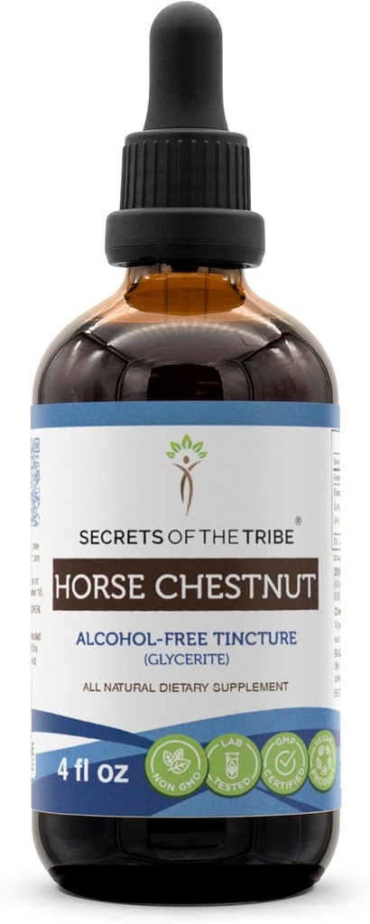 Μυστικά της φυλής Horse Chestnut Tincture Liquid Extract, Horse Chestnut (Aesculus hippocastanum) Αποξηραμένο Καρύδι (4 FL OZ)