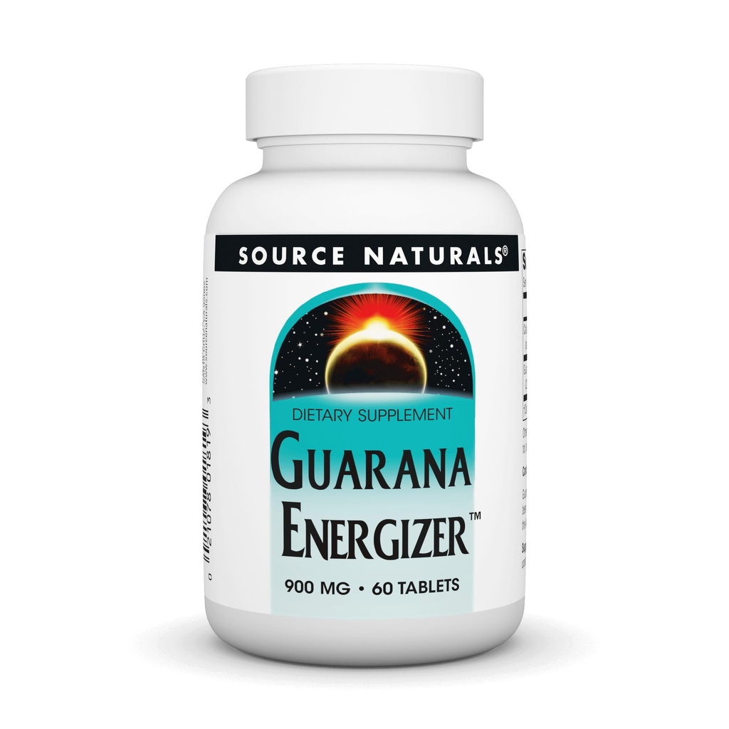 Source Naturals Guarana Energizer, Συμπλήρωμα διατροφής - Υποστηρίζει ένα μακροχρόνιο ενεργειακό ενίσχυση * 900 mg - 60 δισκία