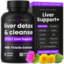 NutraChamps Liver Cleanse Detox & Repair Formula, 20+ Herbs: Εκχύλισμα γαϊδουράγκαθου γάλακτος με Silymarin, Artichoke, Dandelion, Chicory Root Powder, συμπλήρωμα χαπιών στήριξης ήπατος, 60 κάψουλες