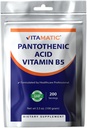 Vitamatic Pantothenic Acid Pure Powder 500 mg ανά Σερβίρισμα - 100 Grams - Επίσης ονομάζεται βιταμίνη B5-200 Υπηρεσίες