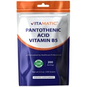 Vitamatic Pantothenic Acid Pure Powder 500 mg ανά Σερβίρισμα - 100 Grams - Επίσης ονομάζεται βιταμίνη B5-200 Υπηρεσίες