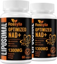 1300 MG Liposomal NAD+ συμπλήρωμα  Ευπροσάρμοστη ώθηση NAD+ Συμπλήρωμα για γήρανση Defese, Cellular Energy, Longevity 