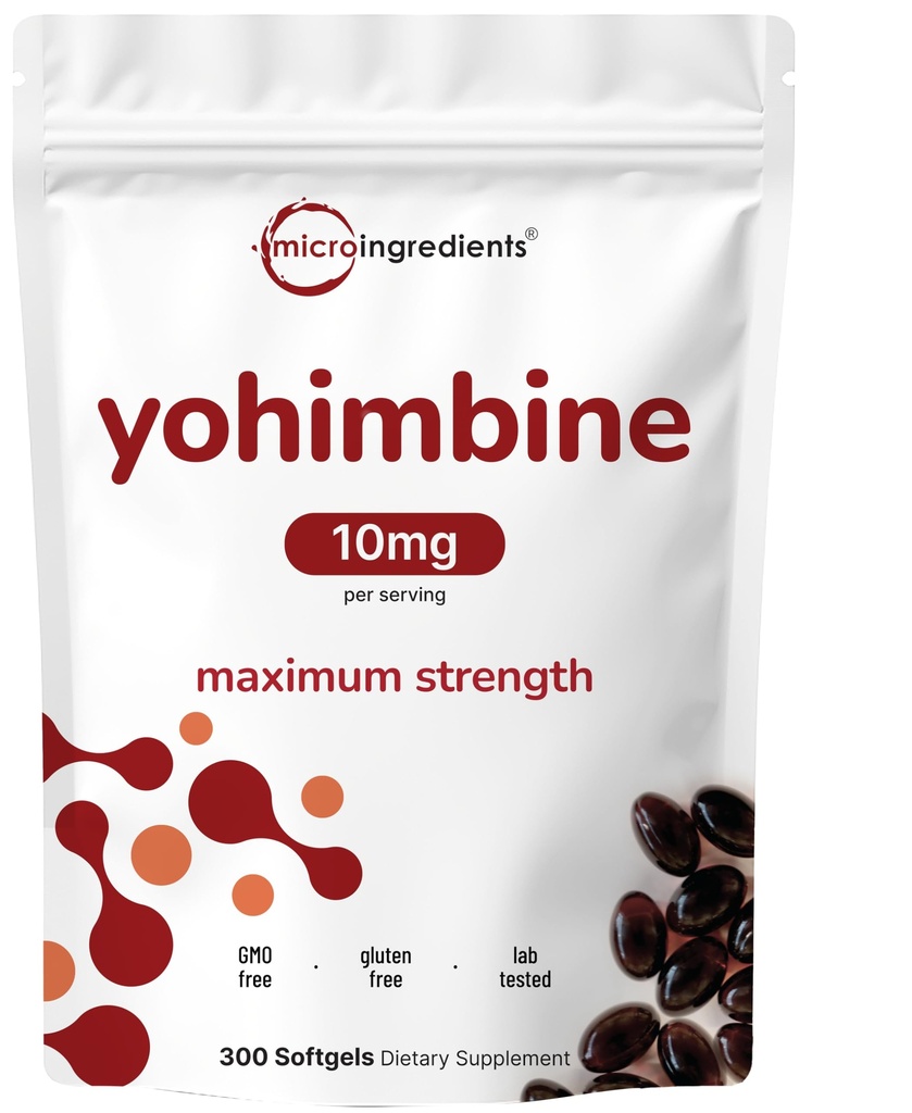 Διπλή δύναμη Yohimbine Συμπληρώματα για άνδρες και γυναίκες, 10mg ανά υπηρεσία, 300 Softgels, Yohimbine HCL με Παρθένο Έλαιο Σπόρου Ηλίανθου για Καλύτερη Απορρόφηση, Υποστηρίζει την παραγωγή ενέργειας, Αφρικανική Raw