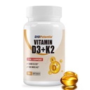 Βιταμίνη D3 K2 (MK7) Συμπλήρωμα Softgel, Βιταμίνη D3 5000 IU & K2 100MG με MCT Συμπλήρωμα Λάδι, Ανοσολογική Υποστήριξη, Οστά & Δόντια Υγεία, Χωρίς Γλουτένη, Μη-GMO