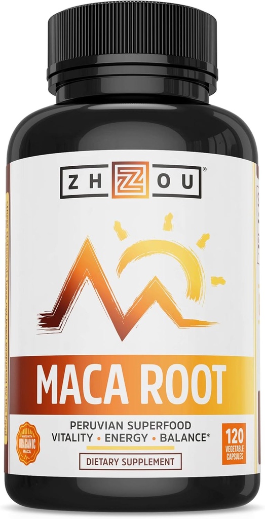 Zhou Maca Root | Wellness Supplement for Men & Women | Boosts Energy | 60 Servings, 120 Count