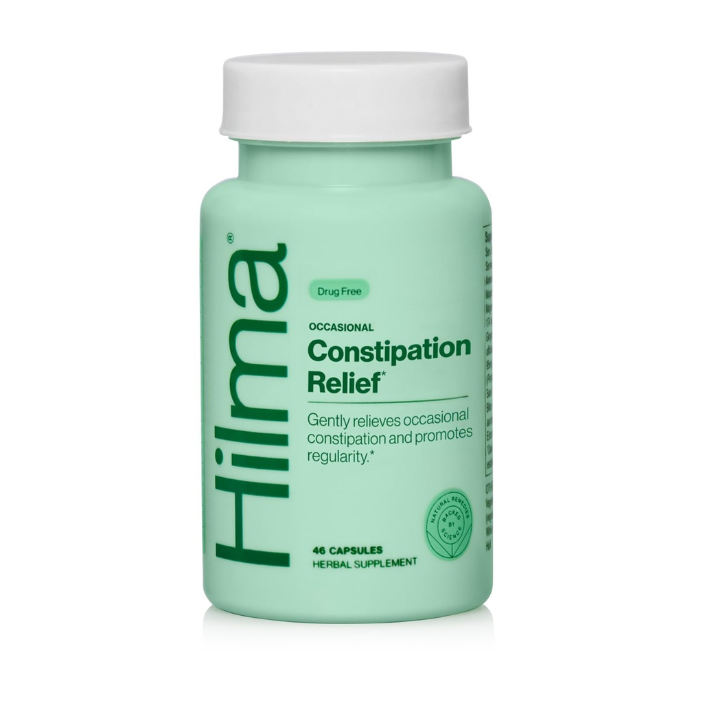 Hilma Gentle Bowel, Περιστασιακή δυσκοιλιότητα Ανακούφιση με Κιτρικό Μαγνήσιο, Φυσικό και Απαλό Laxatives για Δυσκοιλιότητα w/Magnesium Citrate, Ginger, Anise και Bitter Orange, 46 Vegan Κάψουλες