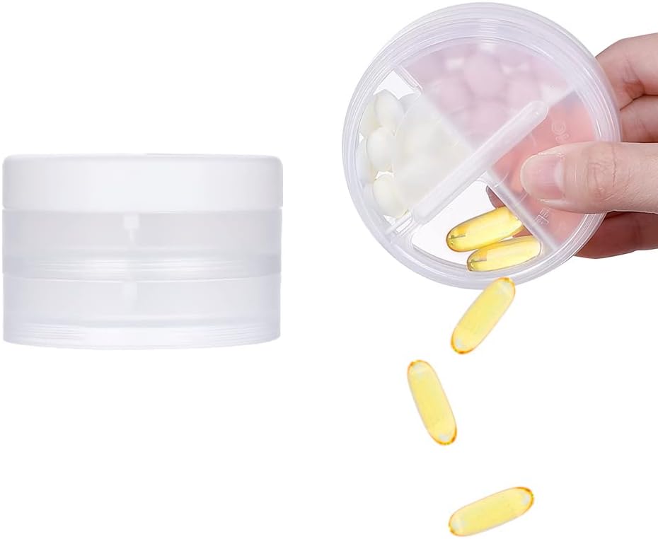 2 Layers Pill Case, KIGI Daily Pill Organizer με 8 διαμερίσματα 1 ημέρα 4 φορές Φορητό κουτί χάπια Vitamin Organizer για το ταξίδι (Καθαρίστε 3.1-2inch)