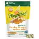MegaFood Baby & Me Προγεννητική Πρωινή Αρωγή Ασθένειας, Τσίχλες Τζίντζερ, με Βιταμίνη Β6, Made Without 9 Food αλλεργιογόνα, Μέλι Lemon Ginger Γεύση, 30 Chews
