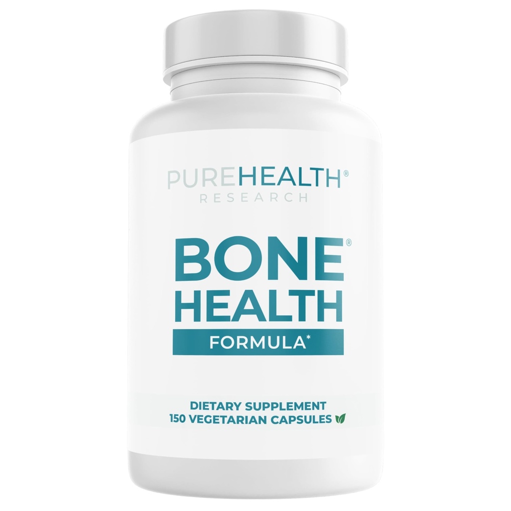 PUREHEALTH ΕΡΕΥΝΑ Φόρμουλα για την υγεία των οστών Ασβέστιο & Μαγνήσιο - με σίδηρο, ψευδάργυρο, χαλκό, βιταμίνη D, C, K2 & More - Βιταμίνες για γυναίκες & άνδρες, 150 κάψουλες