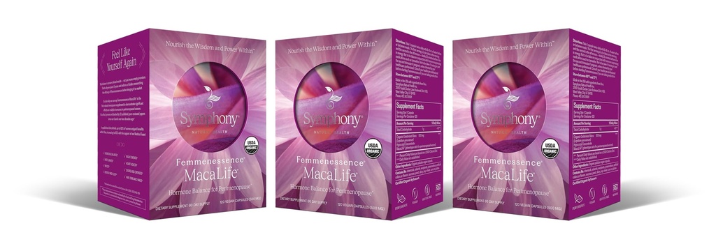 Femmenessence® MacaLife® – Clinically Proven Perimenopausal συμπλήρωμα για τη φυσική ισορροπία ορμονών, Symptom Relief, Heart & Mood Support, χωρίς προσθήκη ορμονών (360 κάψουλες, 180 ημέρες προσφοράς)